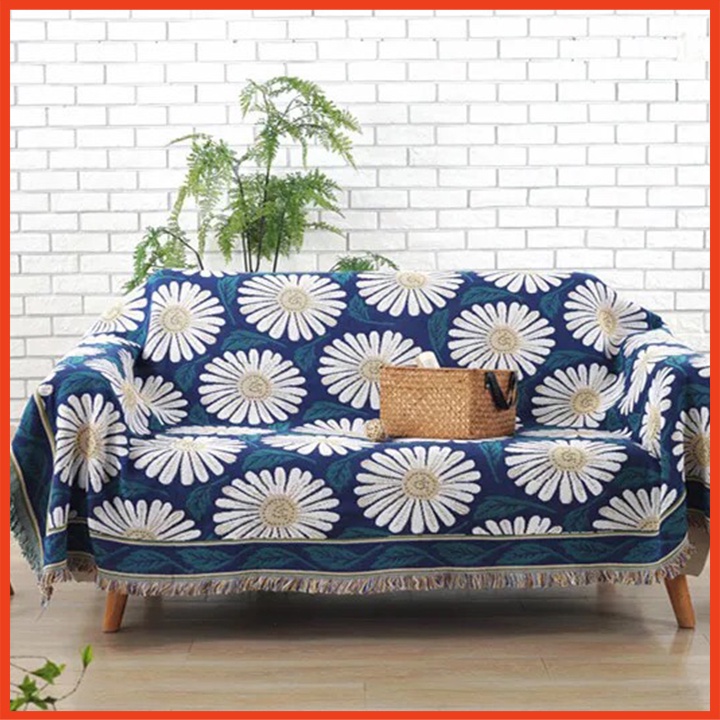 Thảm Sofa, trải sàn trang trí hình hoa cúc 130*180cm