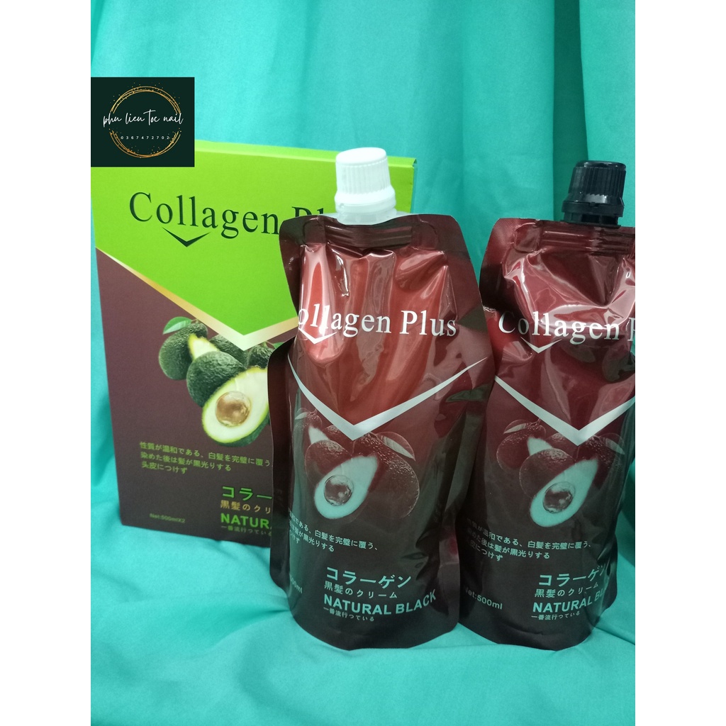 Nhuộm đen dưỡng chất collagen từ BƠ 500ml x2