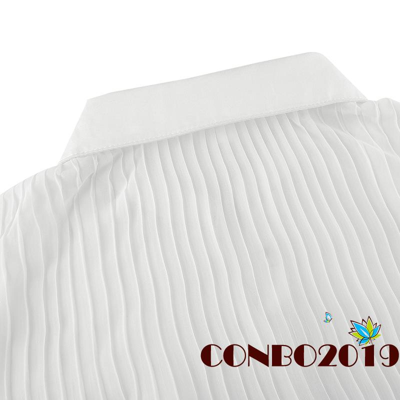 Áo Thun Tay Loe Dài Cổ Bẻ Màu Sắc Retro Thời Trang Mùa Thu Dành Cho Nữ