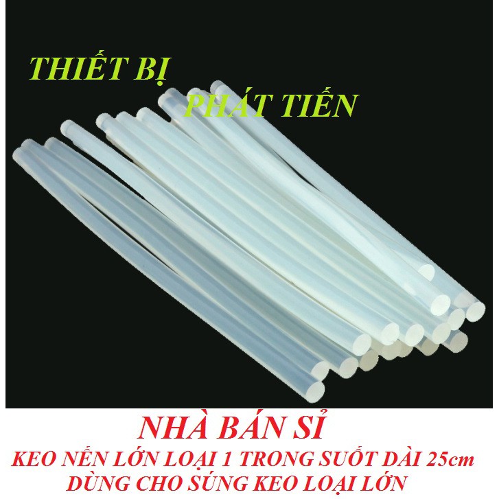 Keo Nến Lớn Siêu Rẻ Trong Suốt Dài 240mm Phi 10-11mm