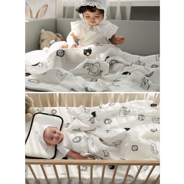 Chăn mỏng Donodono đắp mùa hè cao cấp họa tiết siêu dễ thương phong cách Hàn Quốc