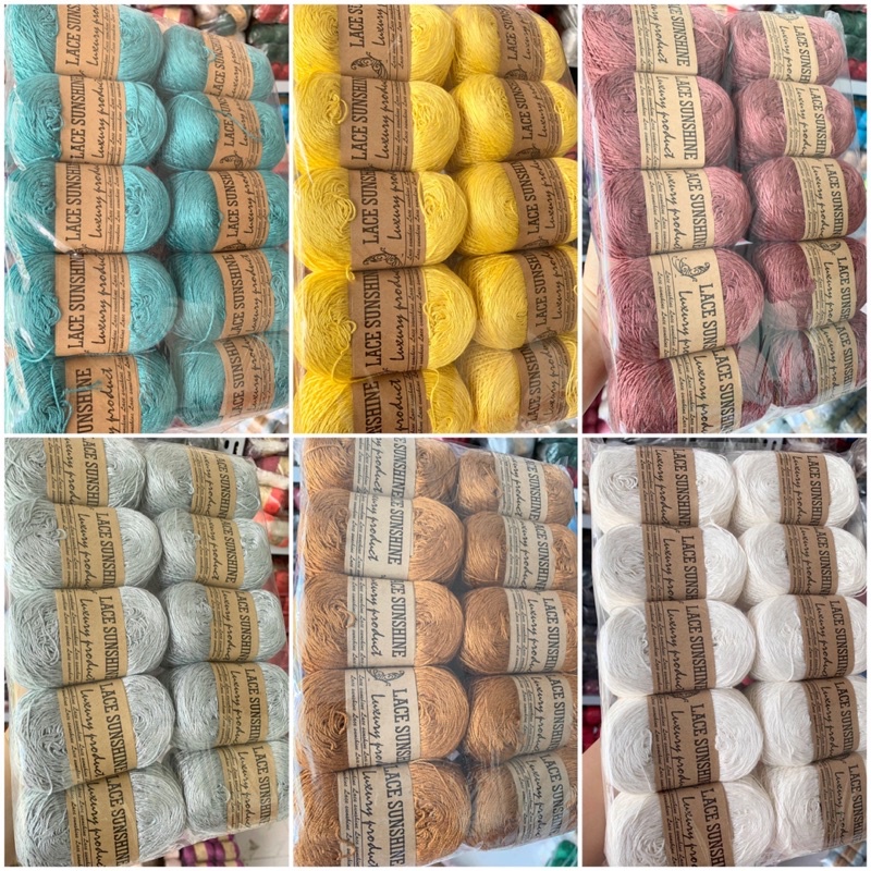 Sợi Lace Sunshine trơn móc áo 100gram