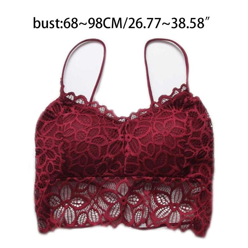 Áo Croptop Hai Dây Phối Ren Hở Lưng Họa Tiết Hoa Xinh Xắn Cho Nữ