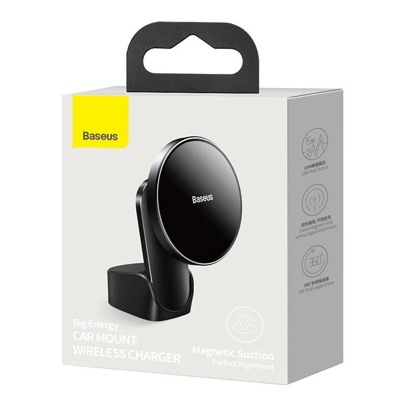 Đế giữ điện thoại trên xe ô tô tích hợp nam châm và sạc không dây Baseus Big Energy Car Mount Wireless Charger (15W)