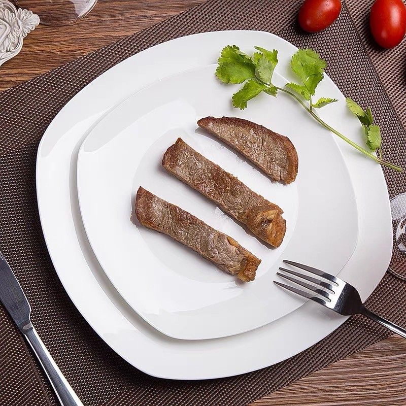 Đĩa sứ trắng vuông 7 . 20 cm