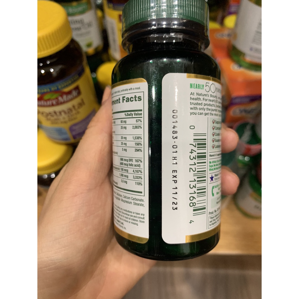 Vitamin B tổng hợp NATURE'S BOUNTY - Tăng cường năng lượng, hỗ trợ miễn dịch, đẹp da tóc móng - 150 viên
