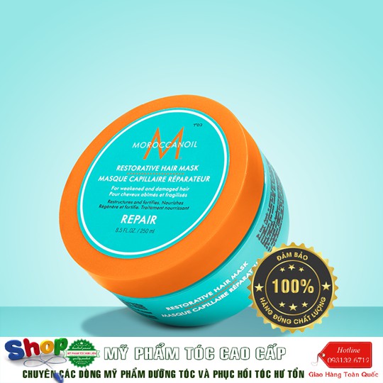 [Moroccanoil-chính hãng] Hấp dầu (mặt nạ) phục hồi tóc Moroccanoil Repair Mask 250ml ( viền vàng)