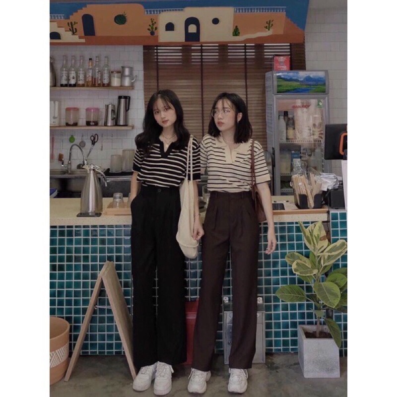 Áo len polo cổ V kẻ ngang 20 Clothes (y ảnh) | BigBuy360 - bigbuy360.vn
