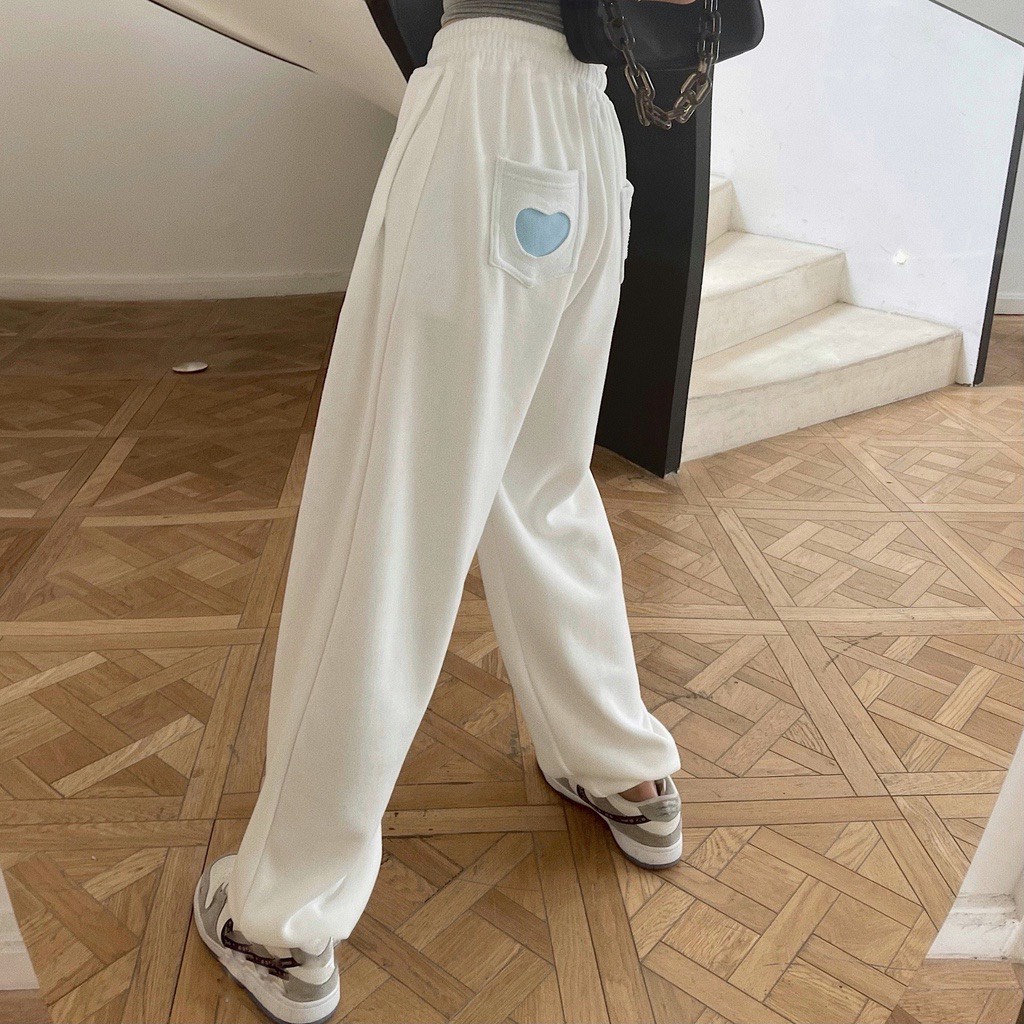 quần jogger tim/Quần ống bom cạp cao siêu hotđủ  màu đen, trắng dễ phối đồ RÔ STORE QD39