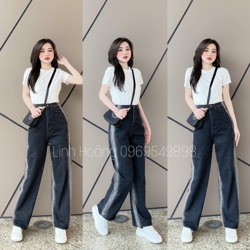 QUẦN JEAN SỌC SÁNG CẠP CAO khách note size