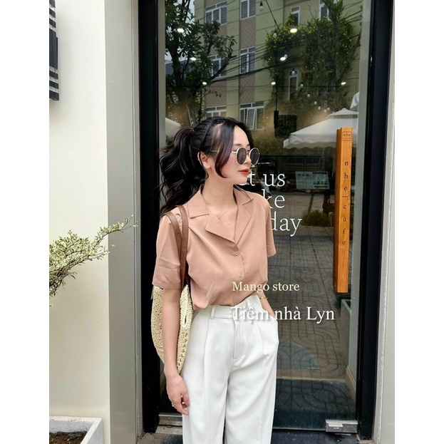 Áo sơmi cộc tay cổ vest dáng basic / Áo sơmi công sở nhiều màu