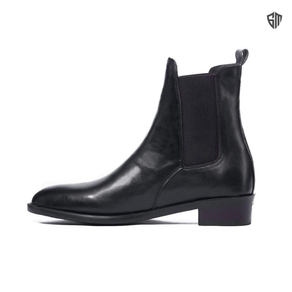 Giày Heels Chelsea Boots thời trang nam chất liệu da bò nguyên tấm đế độn 4.5cm