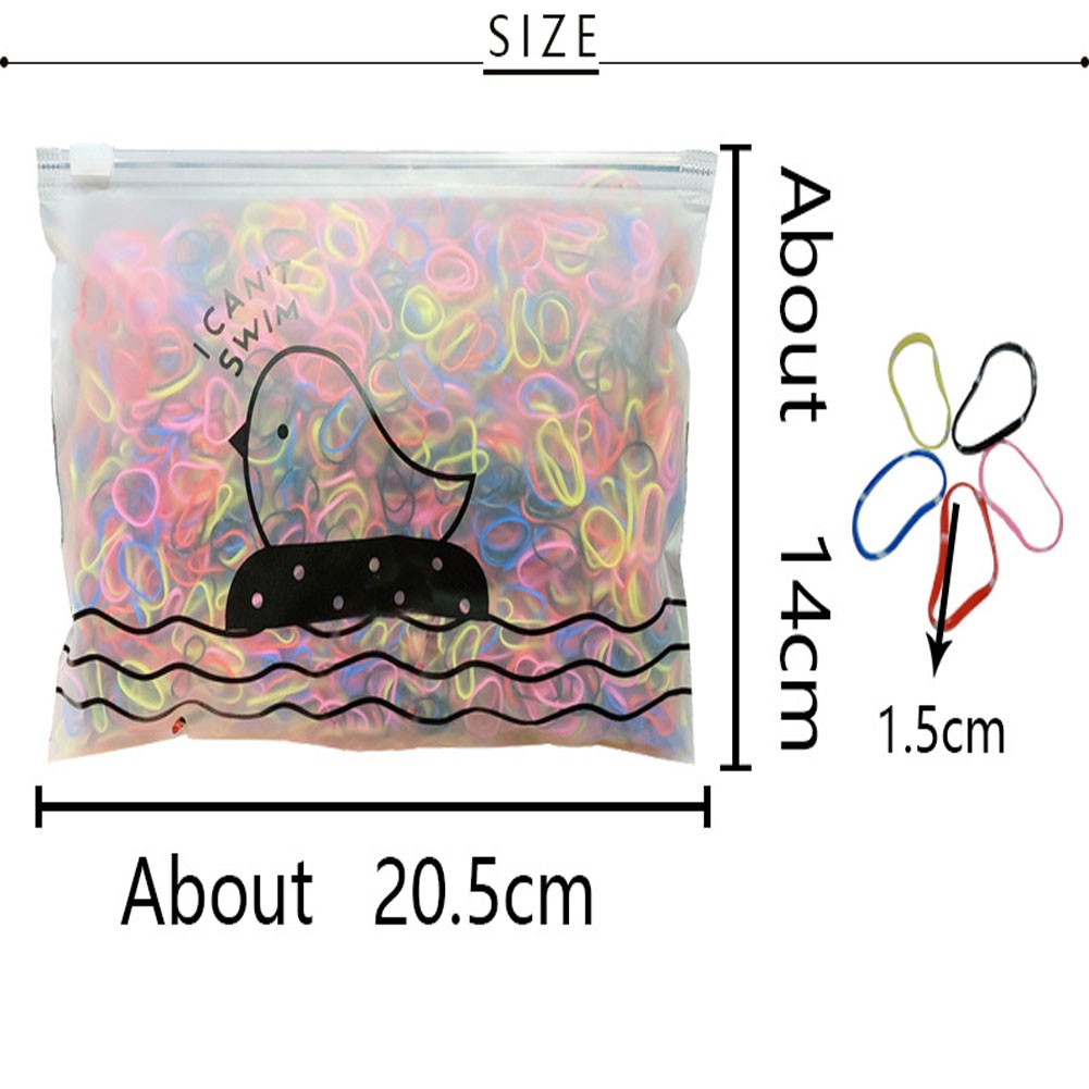 Gói 1000 Dây Thun Cột Tóc Co Giãn Nhiều Màu
