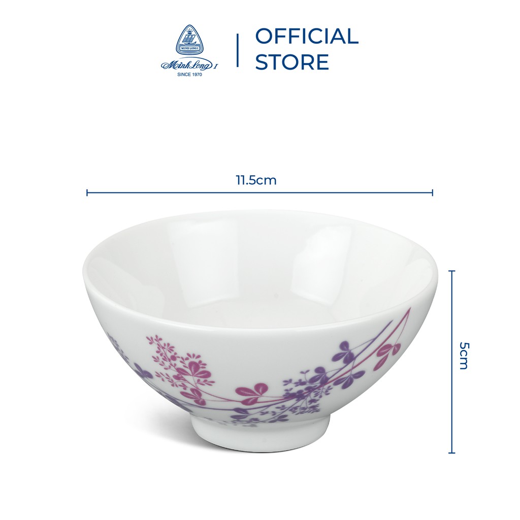 Bộ 10 chén sứ cao cấp Minh Long 11.5 cm - Daisy - Cỏ Tím