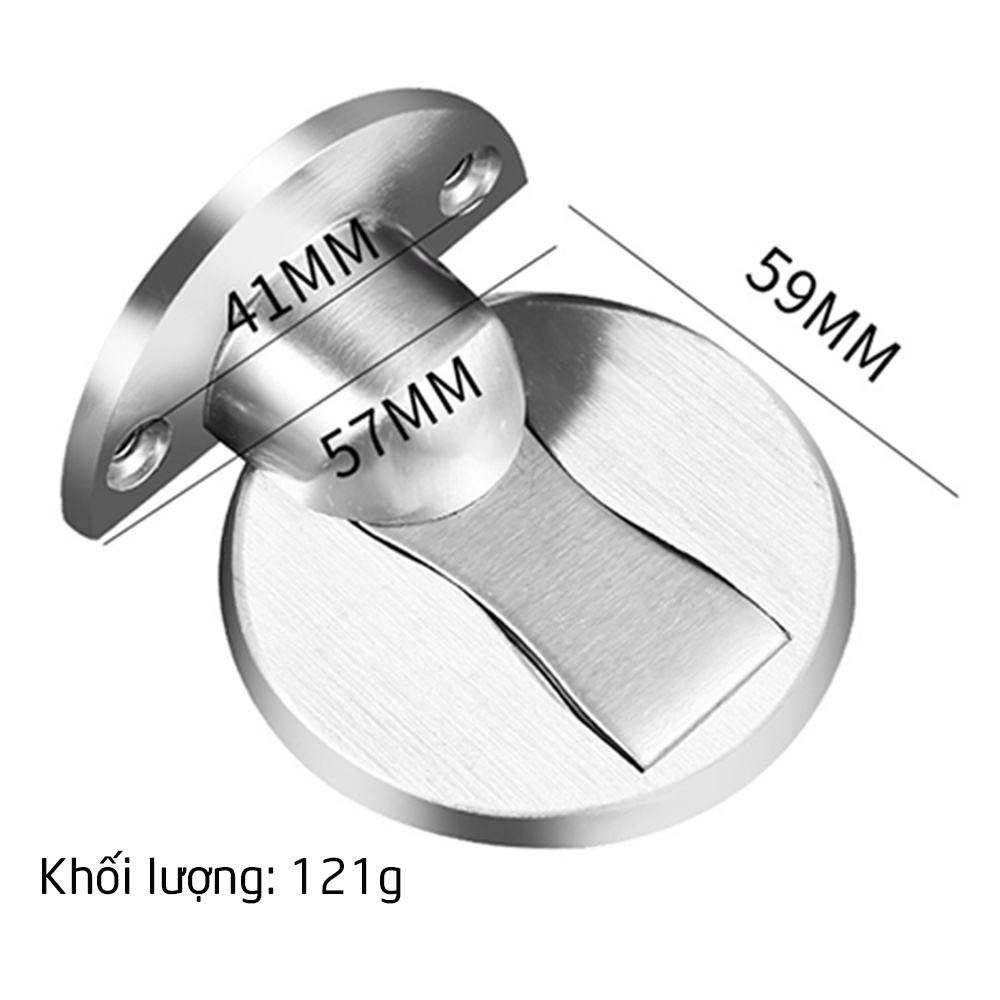 Chặn cửa vô hình KAPU INOX dán sàn tặng kèm miếng dán 3M &amp; ốc vít hít,nam châm hít mạnh, chống va đập cửa