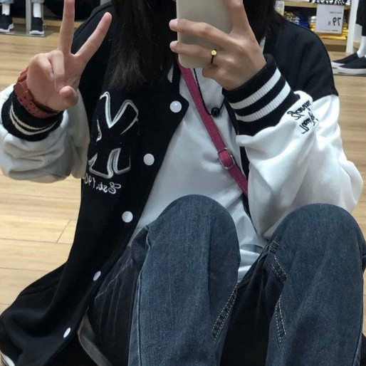 Áo khoác bóng chày dáng rộng thời trang cho nam nữ