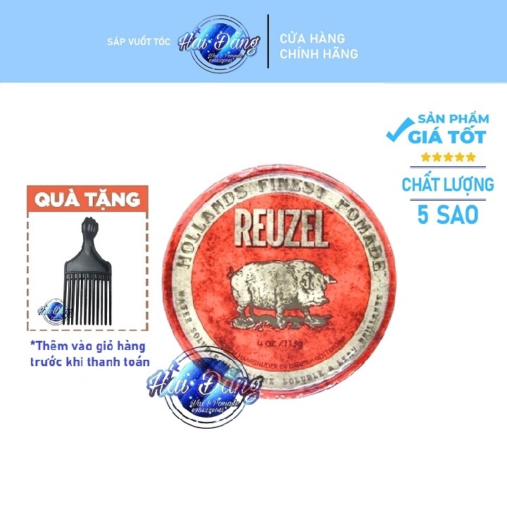 [CHÍNH HÃNG] [NHẬP KHẨU] Sáp vuốt tóc Reuzel Red Pomade 113g | Hàng chính hãng nhập khẩu từ Hà Lan