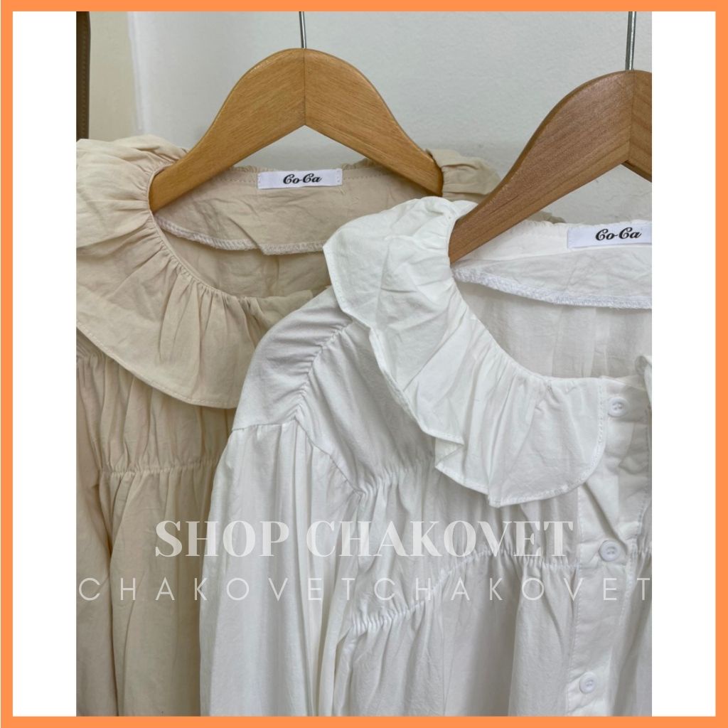 Áo babydoll nữ cổ bèo tay bo chun CKA893, kiểu áo nữ dài tay nhún ngực cổ tròn dáng tiểu thư mặc đẹp sang chảnh cá tính