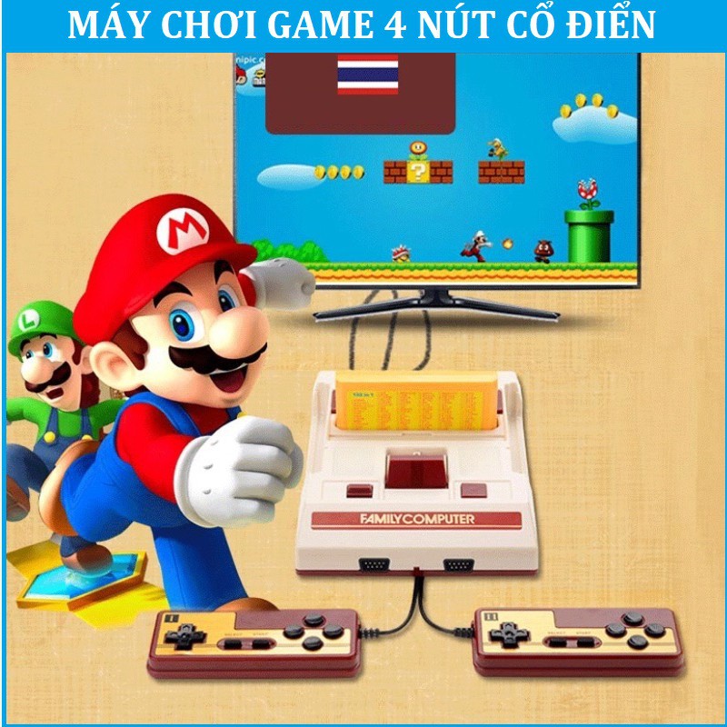 Rẻ nhất  Máy Chơi Game Điện Tử 4 Nút Gia Đình + Tặng Kèm Băng 500 Trò Chơi In 1