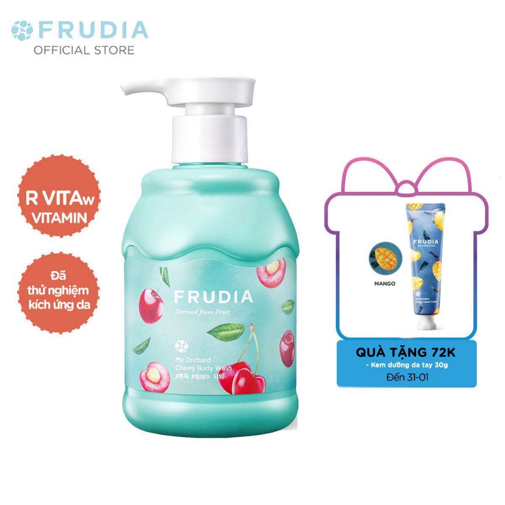 [TẶNG 88K] Sữa Tắm Dưỡng Thể Chiết Xuất Từ Anh Đào Frudia My Orchard Cherry Body Wash 350ml