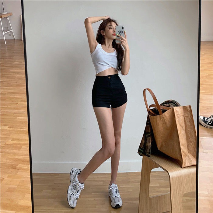 Quần Short Denim Chữ A Lưng Cao Thời Trang Cho Nữ | BigBuy360 - bigbuy360.vn