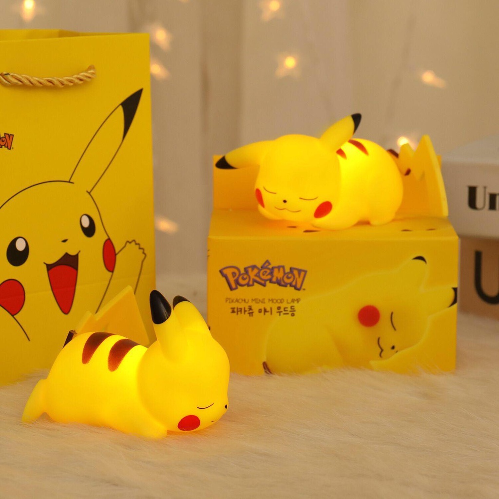 Đèn ngủ để bàn Pikachu 3D nhiều biểu cảm dễ thương mini đáng yêu trang trí phòng ngủ quà tặng - Ráp