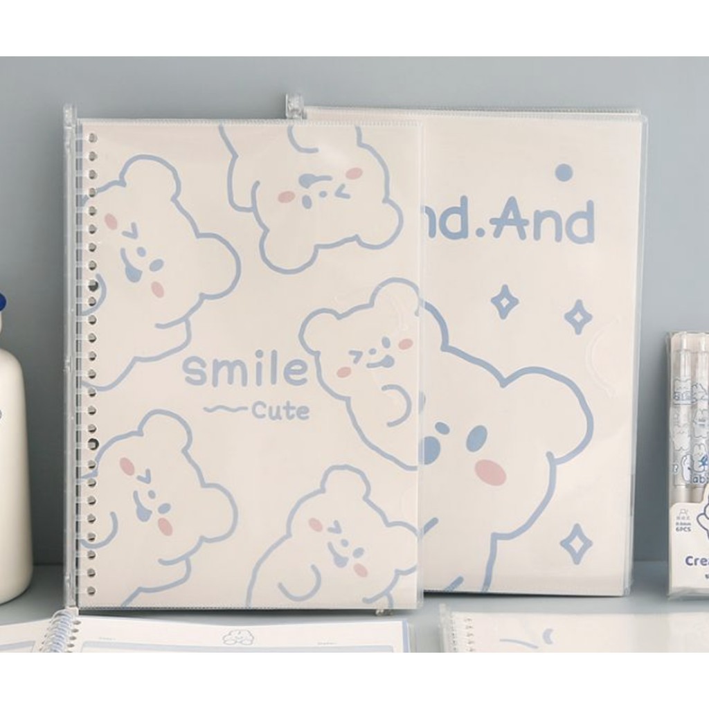 Sổ binder bìa trong CREAM RABBIT series còng nhựa size B5