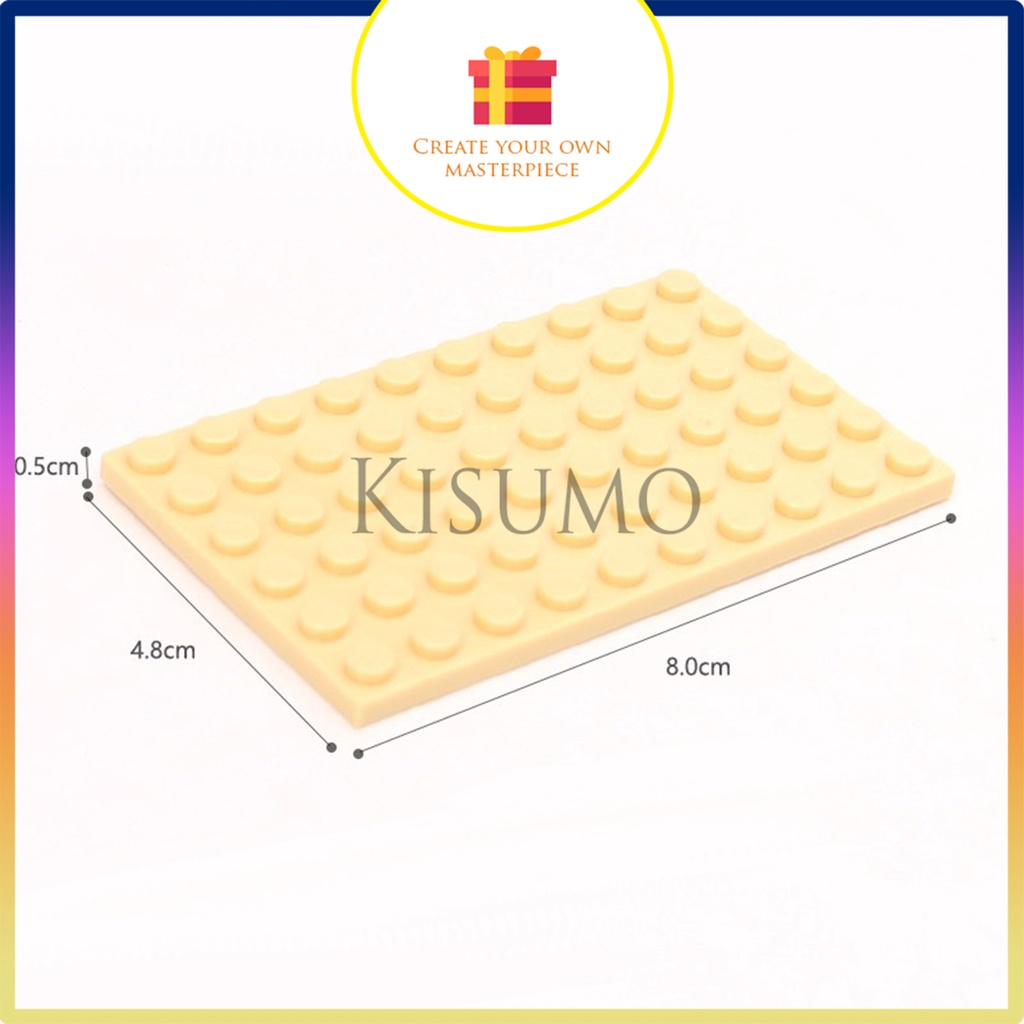 Phụ kiện moc 1 gạch dẹt 6x10 nhiều màu