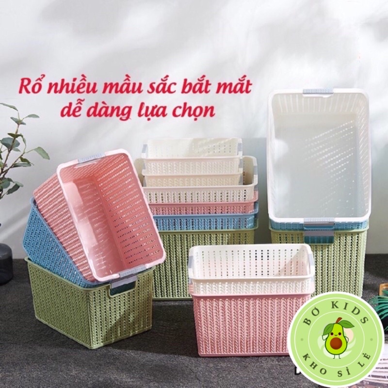 Rổ Đan Mây Đựng Đồ Đa Năng 3 size Nhựa Việt Nhật ( 3415-1 / 3415-2 / 3415-3 ), Giỏ đựng quần áo, dụng cụ nhà bếp