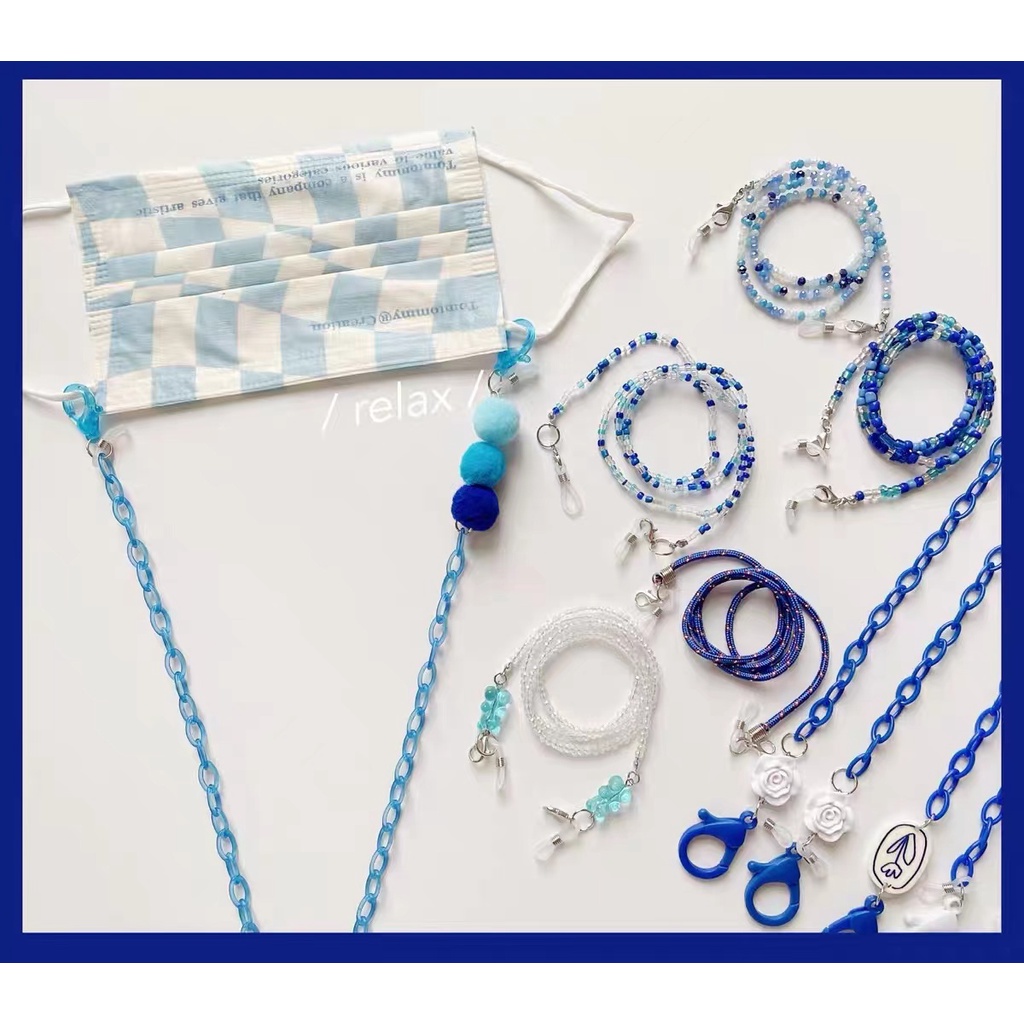 Dây Chuyền Mặt Acrylic Xanh Dương Sáng Tạo Mới