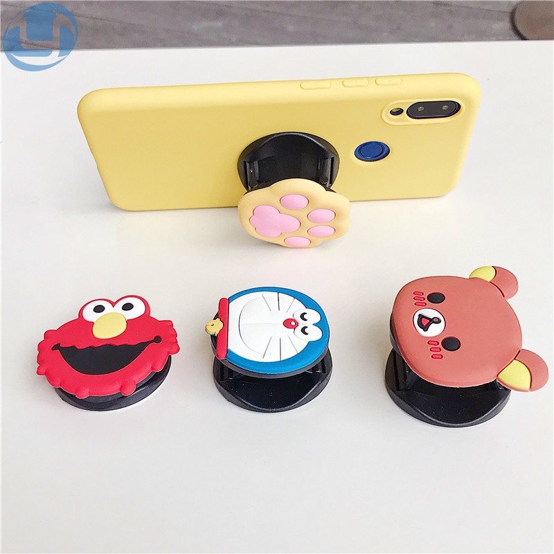 Giá Đỡ Điện Thoại Dạng Gập Bằng Silicon Hình Hoạt Hình 3D Dễ Thương