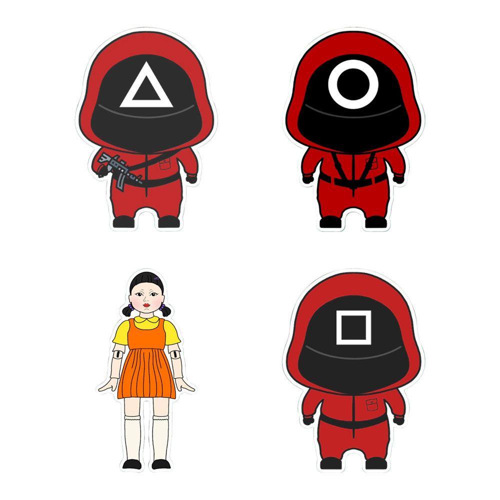 Set 4 Miếng Dán Trang Trí Hình Mực Chơi Game Độc Đáo