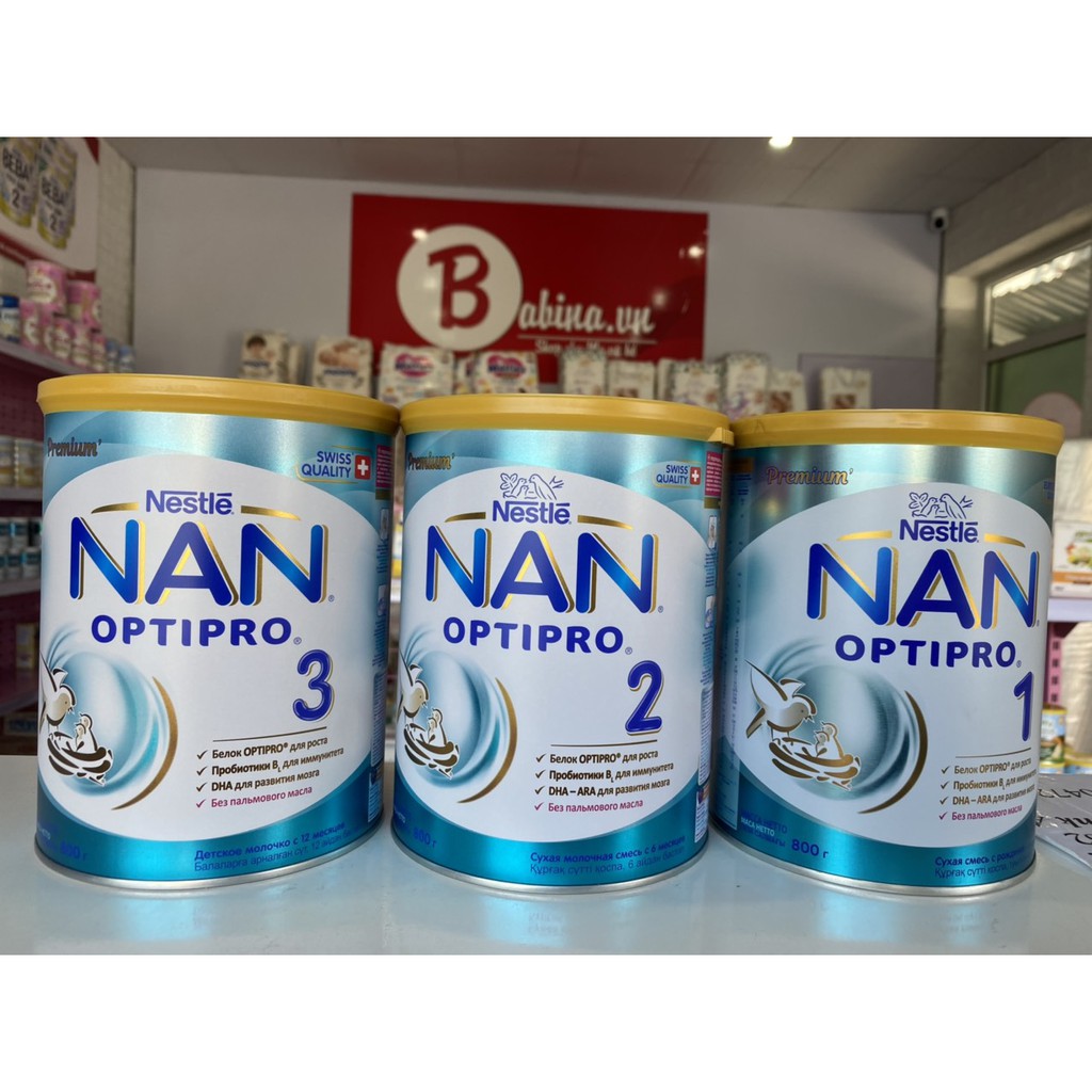 Sữa Nan Nga đủ số 1,2,3,4 800g (mẫu mới nhất)