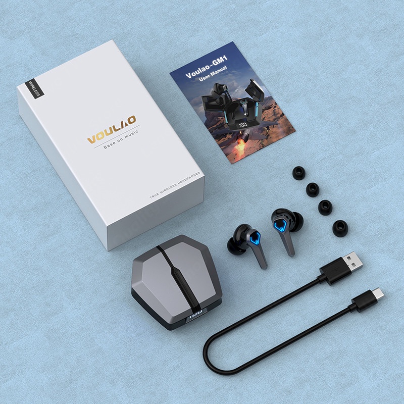 Voulao GM1 Tai Nghe Chơi Game TWS Bluetooth 5.3 Có Mic Âm Thanh 9D Chuyên Nghiệp