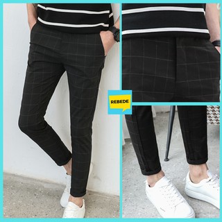 Quần Tây Nam Kẻ Caro Cao cấp, Dáng côn trẻ trung, Phong cách Hàn Quốc
