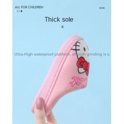 Dép Cotton đi trong nhà đế dày chống trượt họa tiết hoạt hình dễ thương cho bé