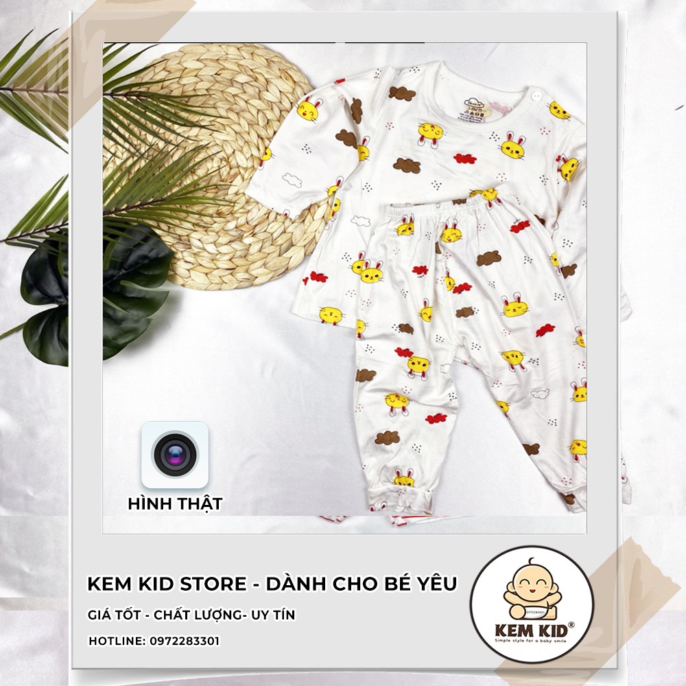 Bộ Avaler dài tay họa tiết hoạt hình cute vải thun lạnh siêu mát, mềm mịn thấm hút mồ hôi cho bé