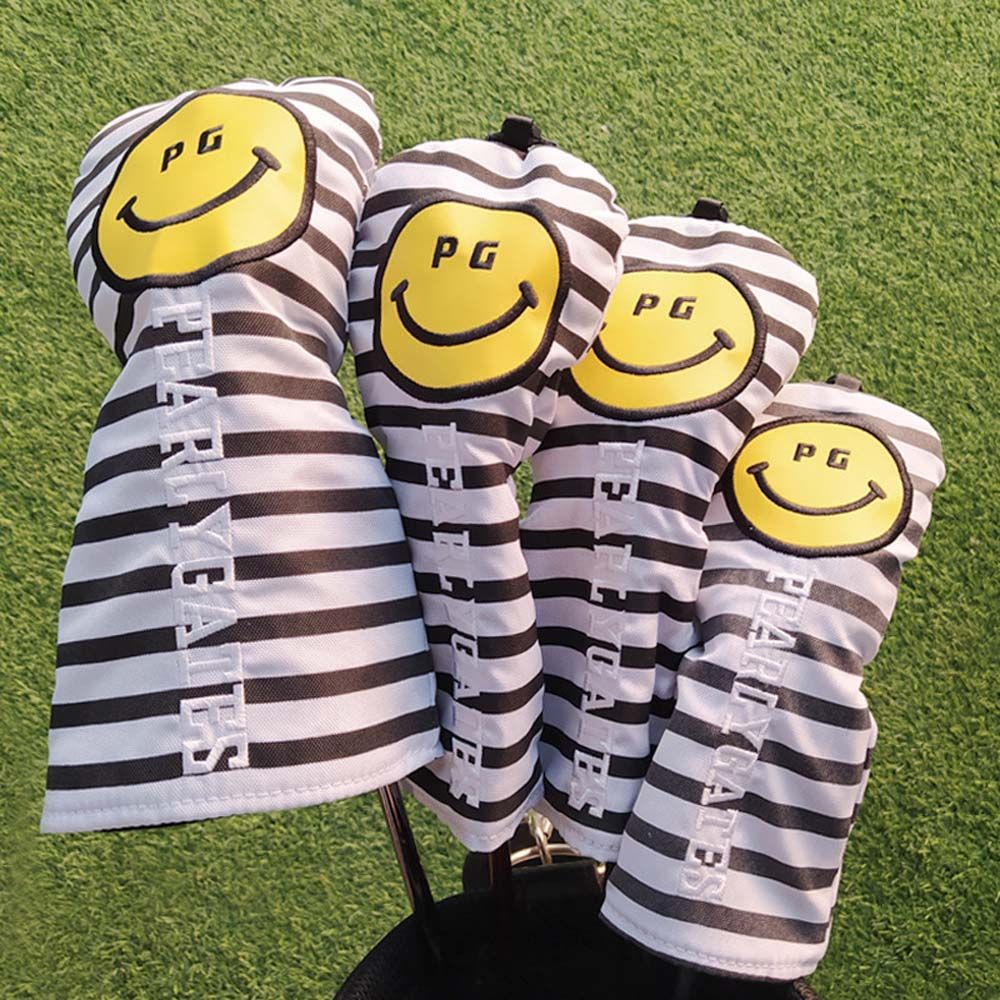 Vỏ bọc bảo vệ đầu gậy đánh golf bằng gỗ hình mặt cười nhiều màu cho nam và nữ