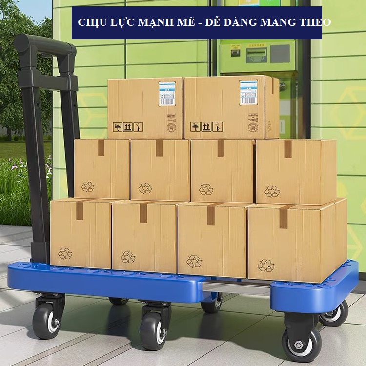 Xe Kéo 6 Bánh Hàng Nhập Khẩu Gấp Gọn Siêu Tải Trọng 200kg