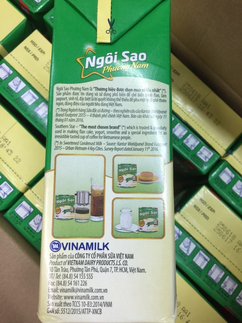 Combo 2 hộp sữa đặc ngôi sao phương nam hộp giấy 1284g