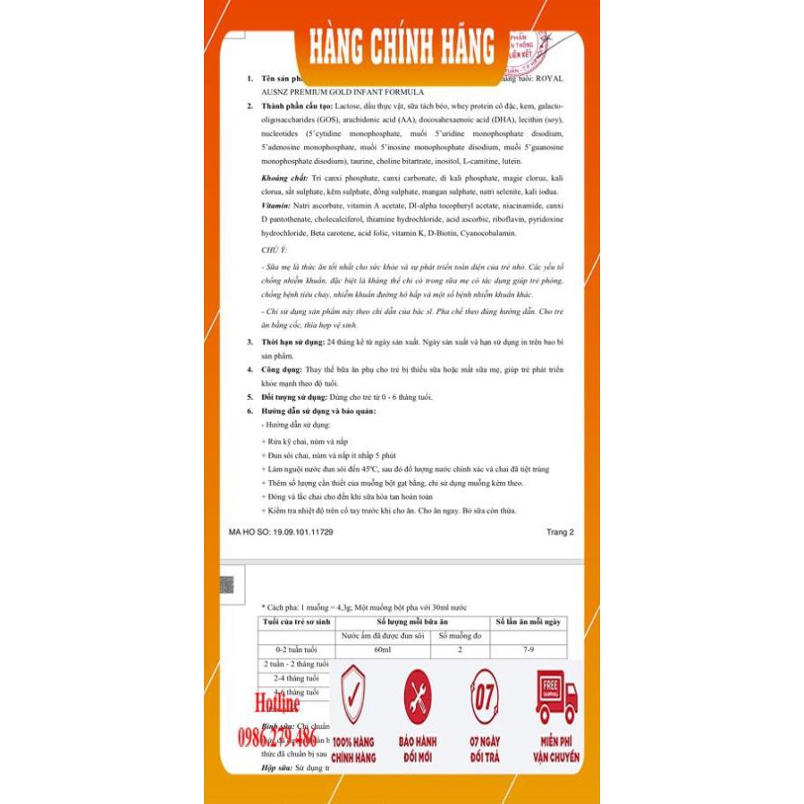 Sữa Hoàng Gia Úc Royal Ausnz Premium Gold 1 - 900g date 2025