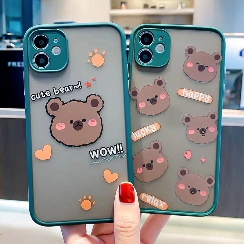 Ốp Điện Thoại Dẻo Trong Suốt Họa Tiết Hoạt Hình Chú Gấu Dễ Thương Cho IPhone 11 12 13 Pro Max XR X XS Max 8 7 6 Plus