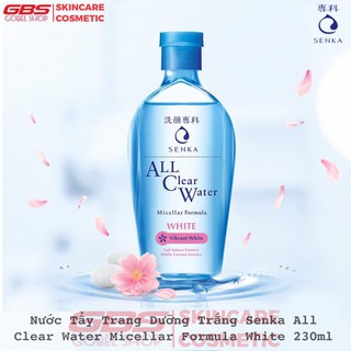 Nước Tẩy Trang Dưỡng Trắng Senka All Clear Water Micellar Formula White (Hồng)