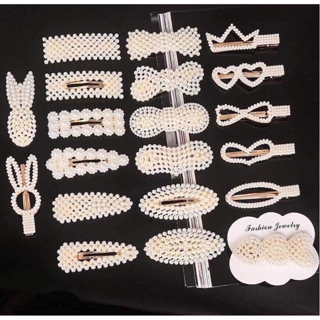 Set 20 Kẹp Tóc Nhựa Giả Ngọc Trai Hiwi