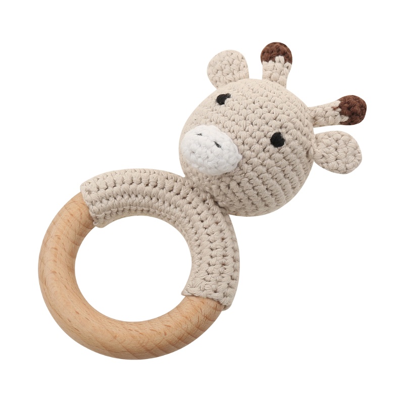 Đồ Chơi Lục Lạc Bằng Gỗ Hình Động Vật Hoạt Hình Cho Trẻ Em