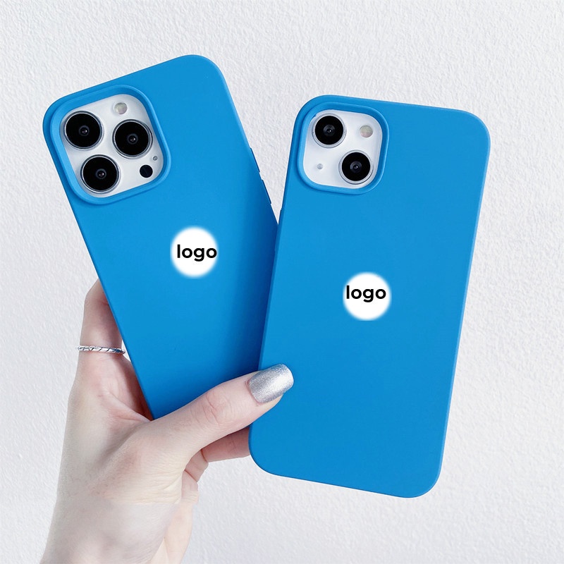Ốp Điện Thoại silicone Dẻo Bảo Vệ Toàn Diện Màu Xanh Nước Biển Cho iphone 11 12 13 14 Pro Max XS Max XR 7 8plus 6SP SE