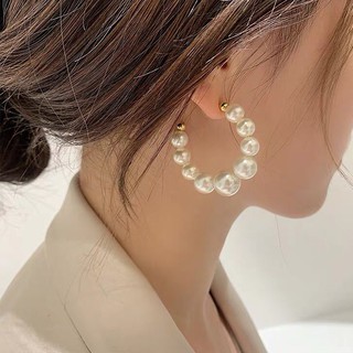 Khuyên tai nữ ngọc trai nhân tạo chữ C sang chảnh KT73