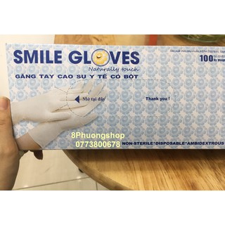 Găng tay Y tế HTC Smile có bột 100 cái/ hộp made in Viet Nam