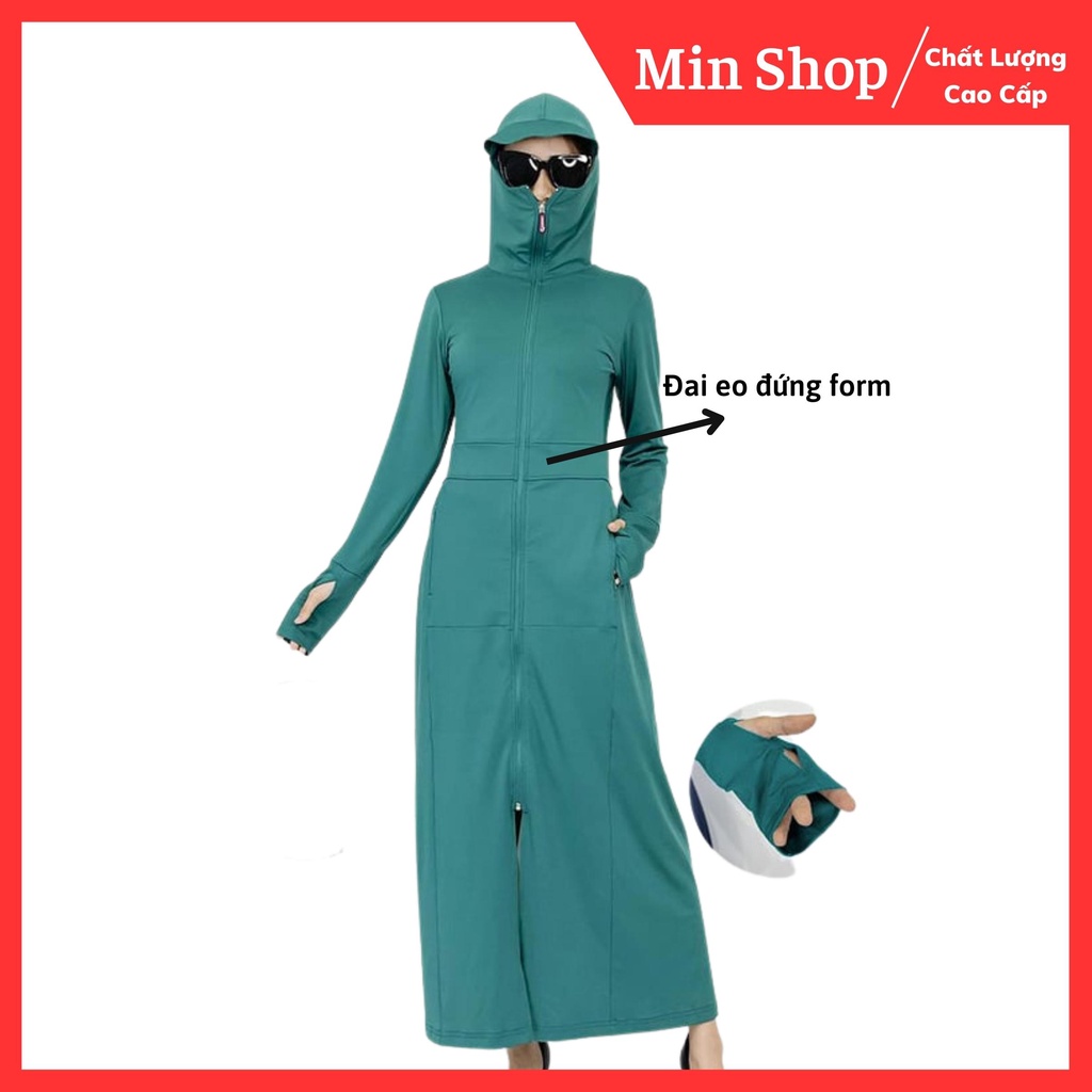 Áo chống nắng nữ toàn thân 2 lớp chống tia uv kèm khẩu trang | BigBuy360 - bigbuy360.vn