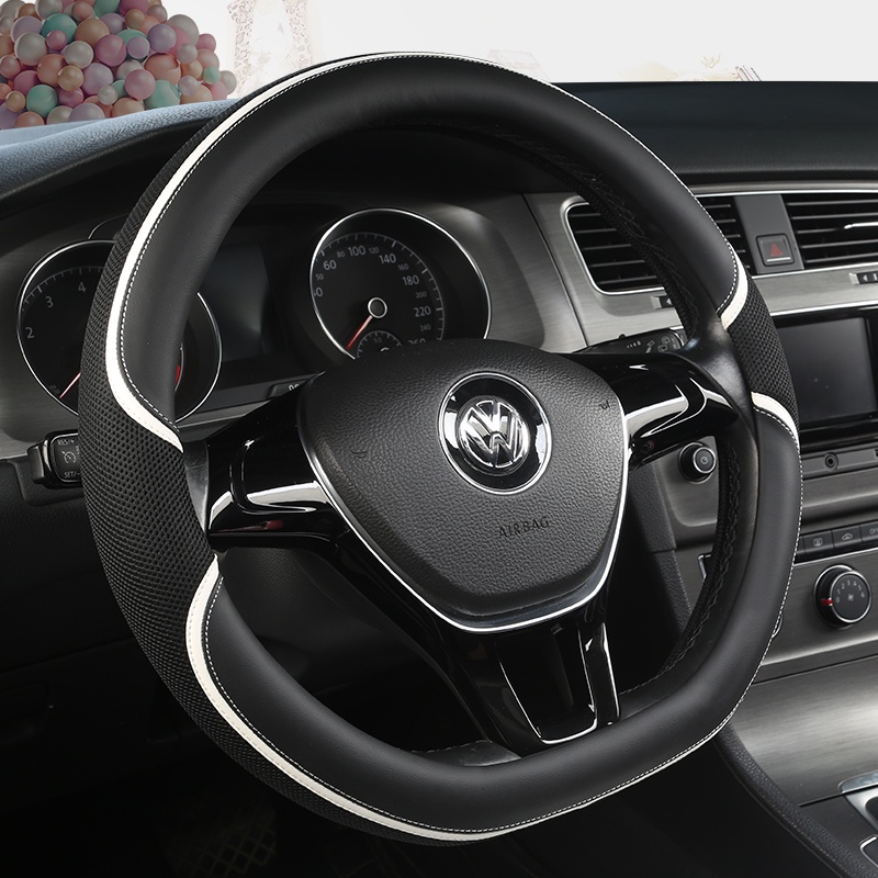 Vỏ Bọc Vô Lăng Xe Hơi Bằng Lụa Lạnh Loại D Cho Volkswagen Sharan Passat Caddy Touran Tiguan 2015-2021 Teramont Atlas T-Roc T-cross 2017-2021